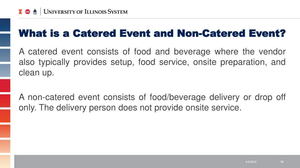 what is a catered event and non what is a catered