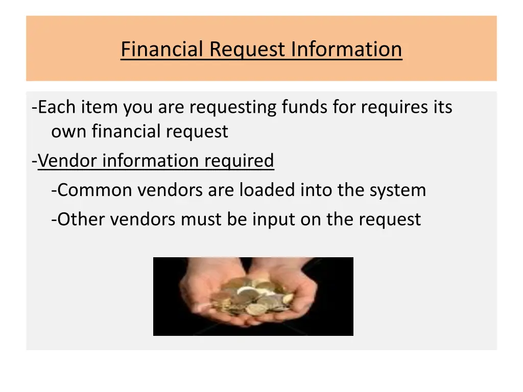 financial request information