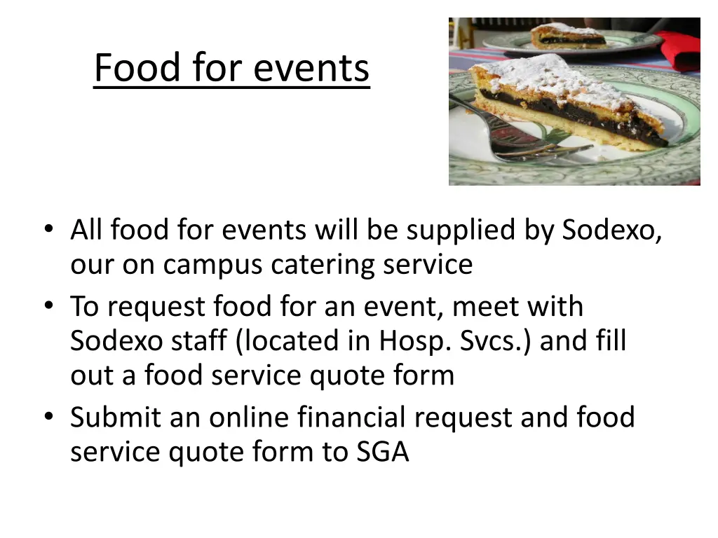 food for events