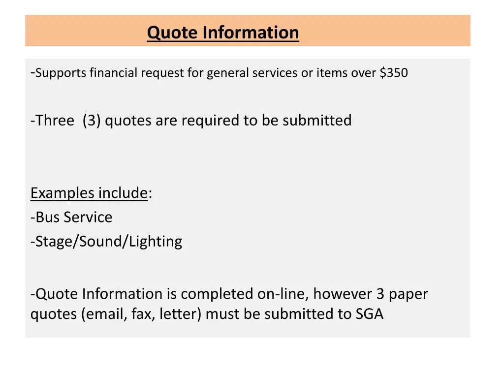 quote information