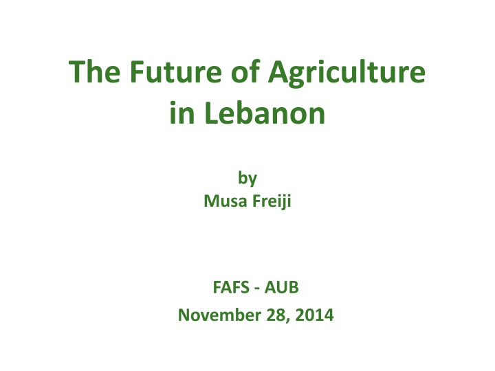 the future of agriculture in lebanon