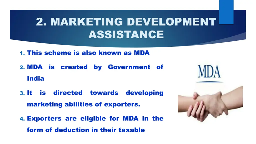2 marketing development assistance
