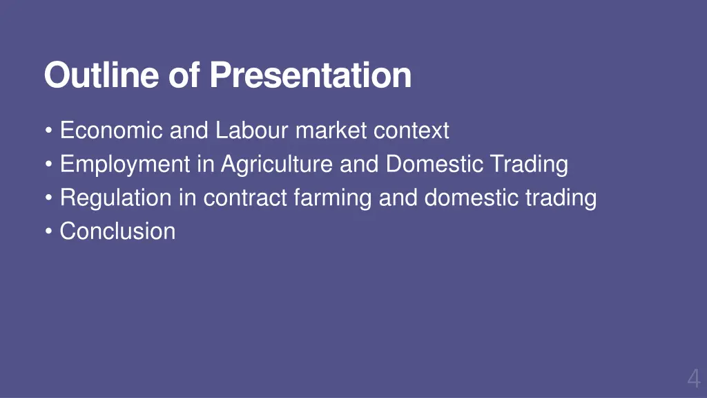 outline of presentation