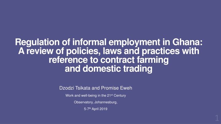 regulation of informal employment in ghana