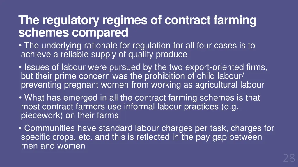 the regulatory regimes of contract farming