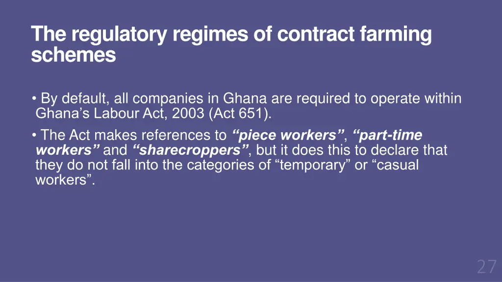 the regulatory regimes of contract farming schemes