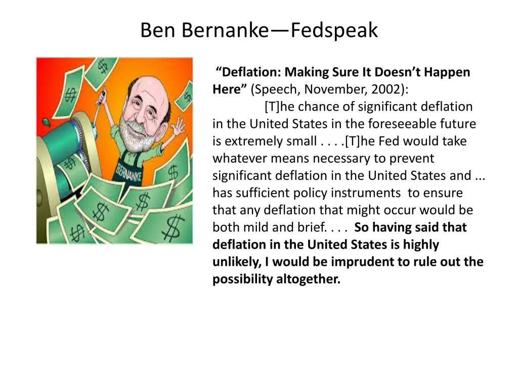 ben bernanke fedspeak