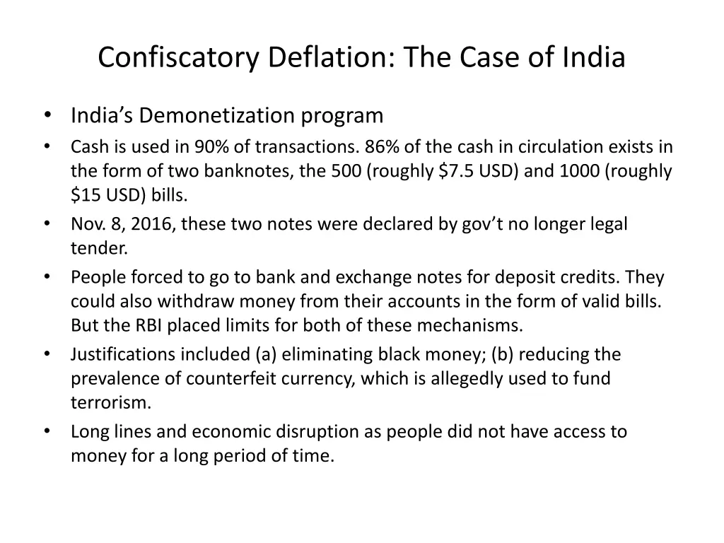 confiscatory deflation the case of india