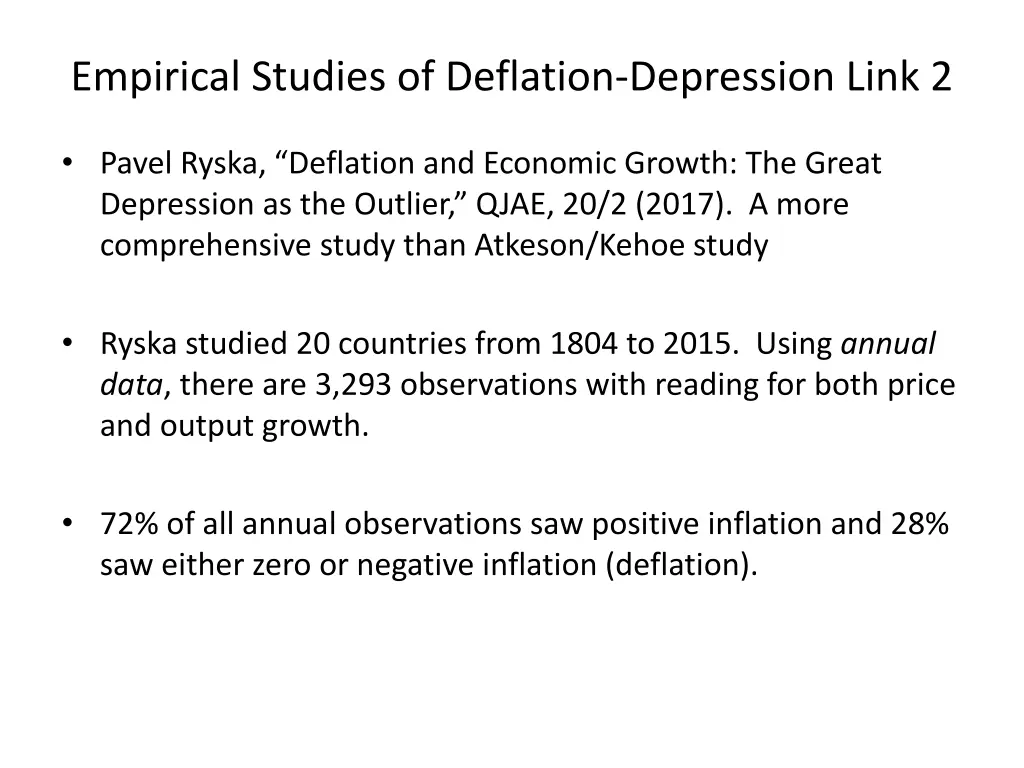 empirical studies of deflation depression link 2