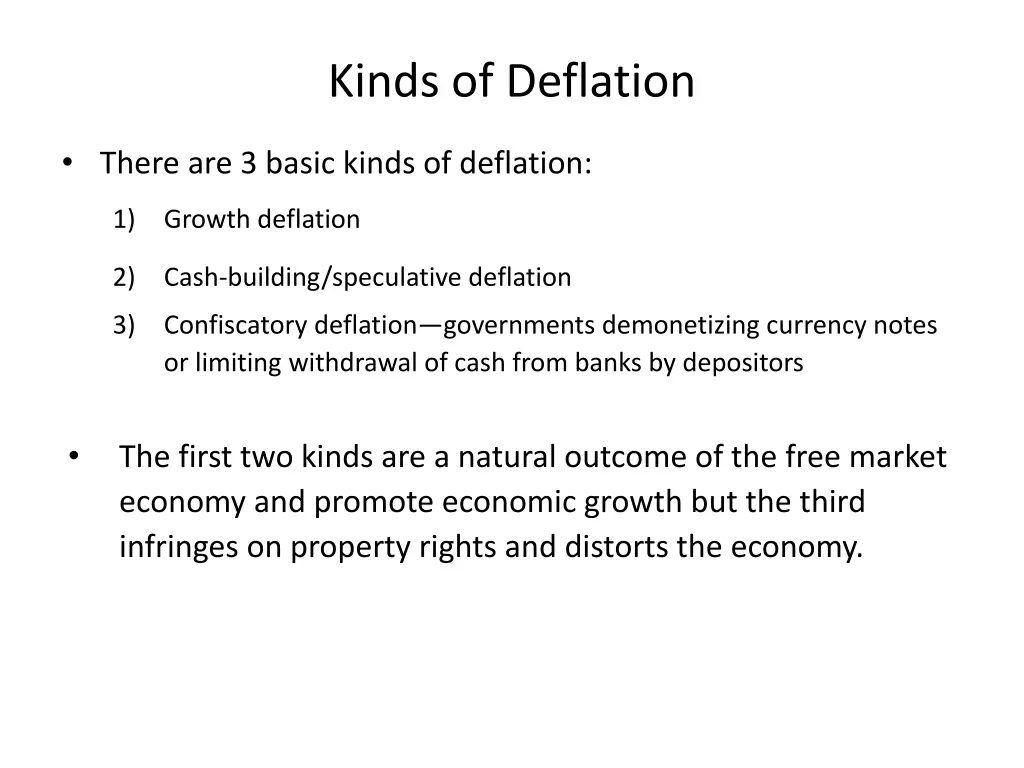 kinds of deflation