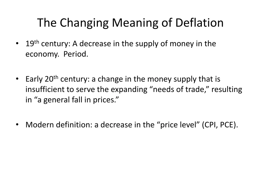 the changing meaning of deflation