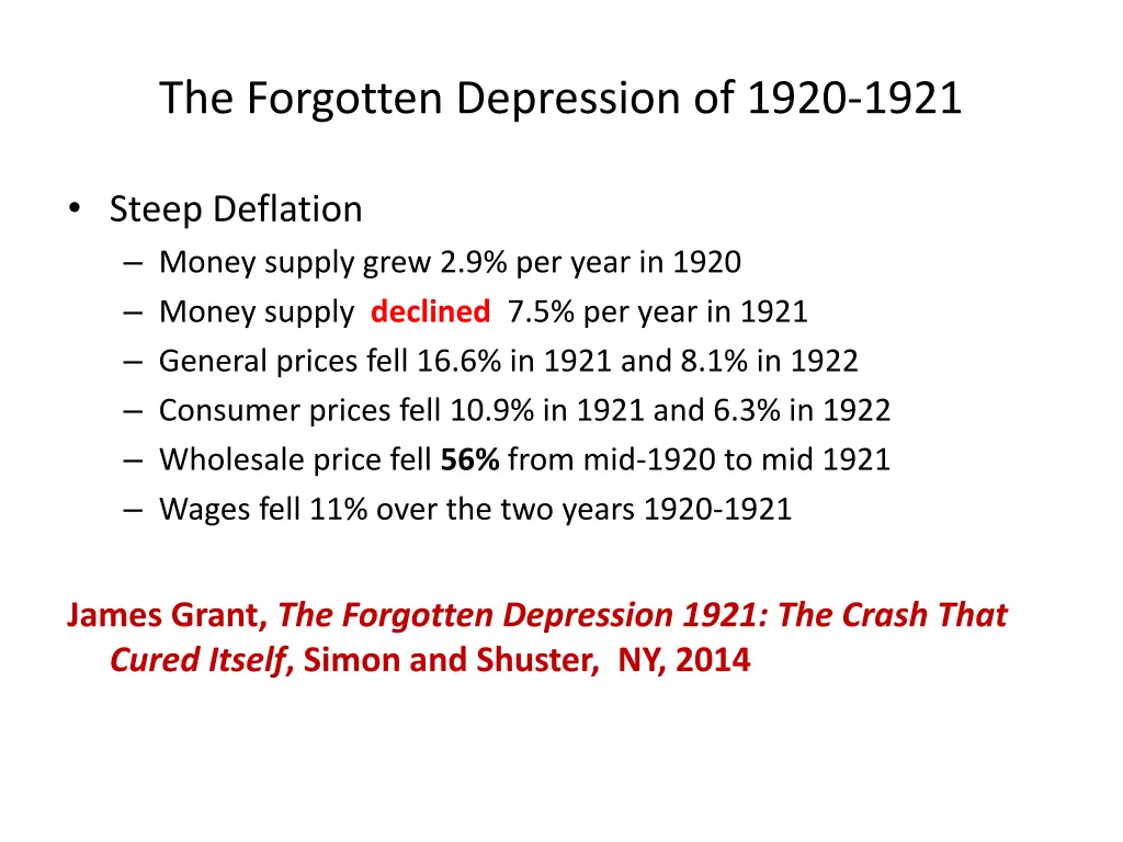 the forgotten depression of 1920 1921 2