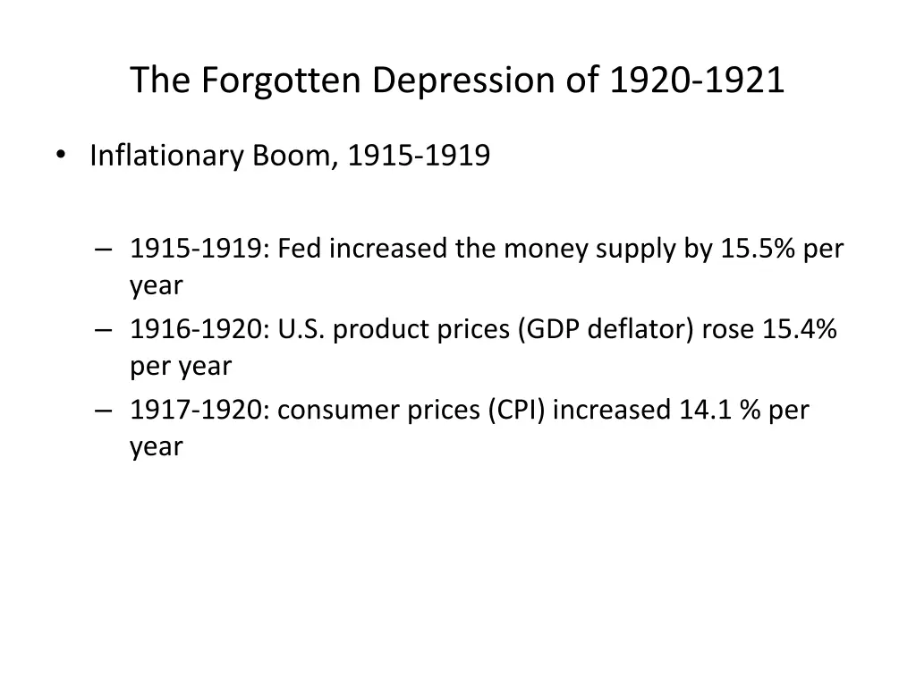 the forgotten depression of 1920 1921
