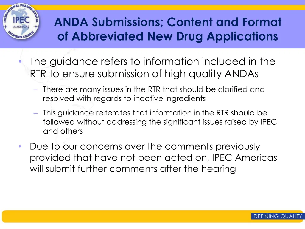 anda submissions content and format