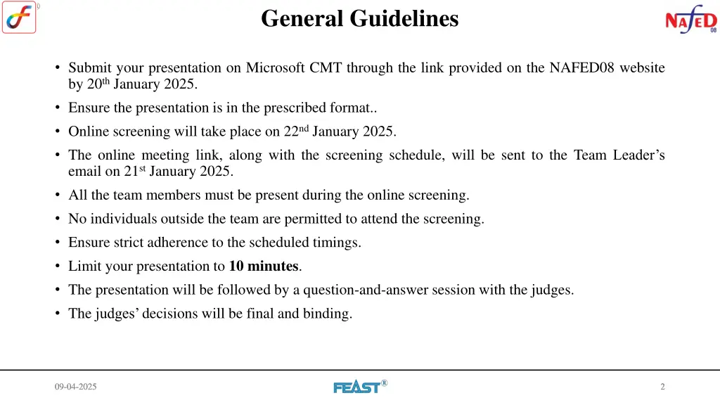 general guidelines