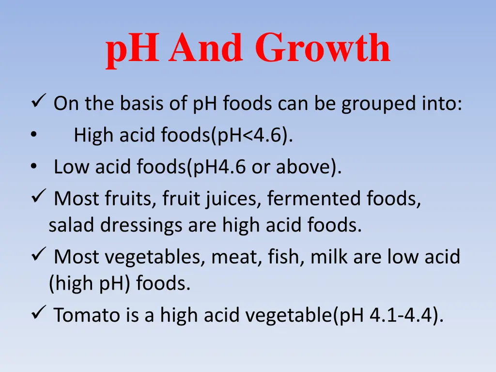 ph and growth