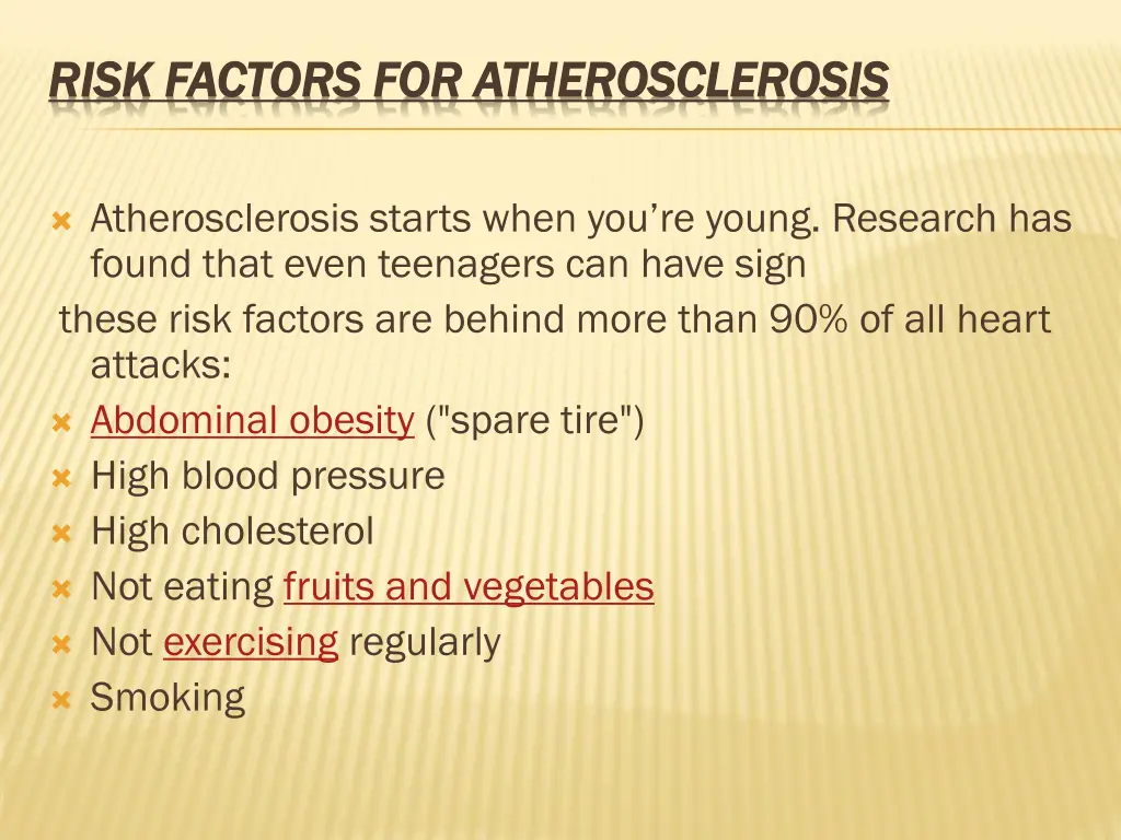 risk factors for atherosclerosis risk factors