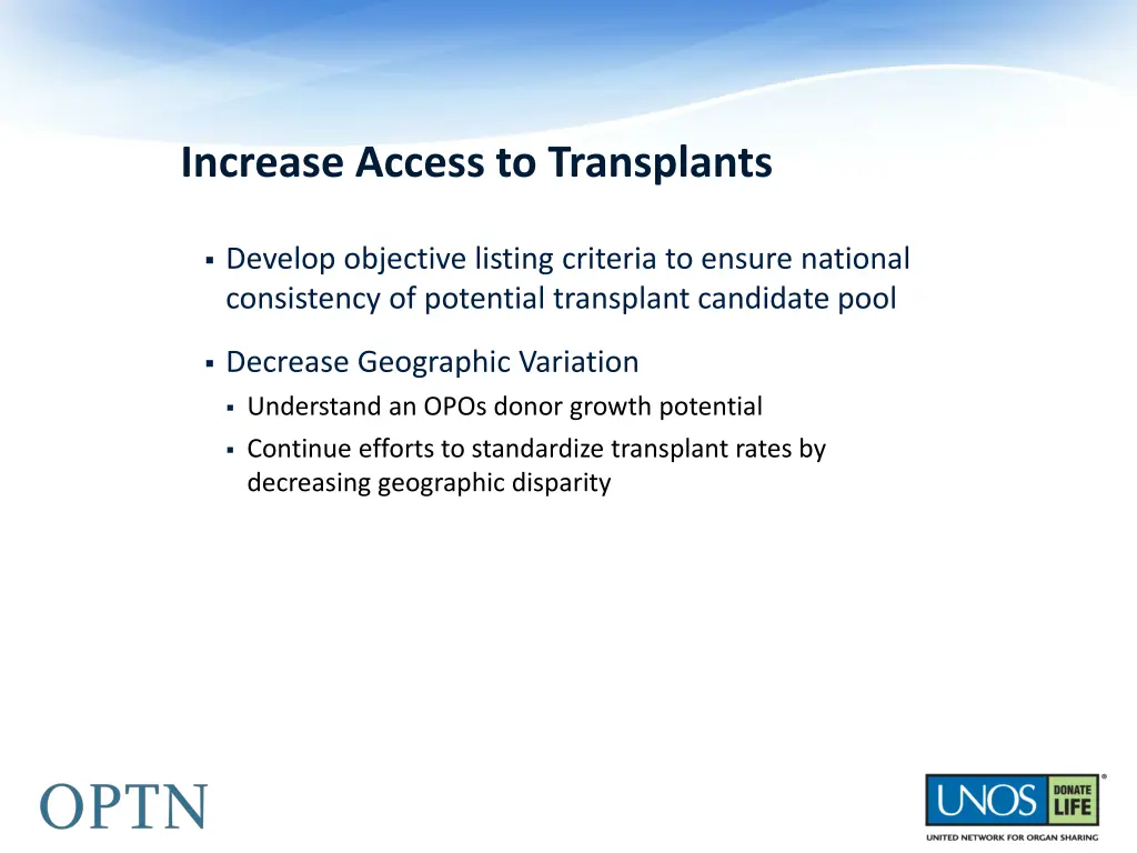 increase access to transplants