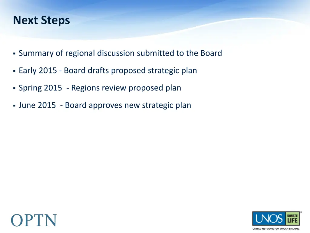 next steps