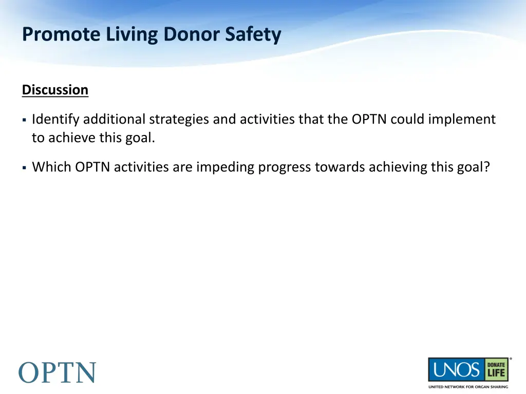 promote living donor safety 1