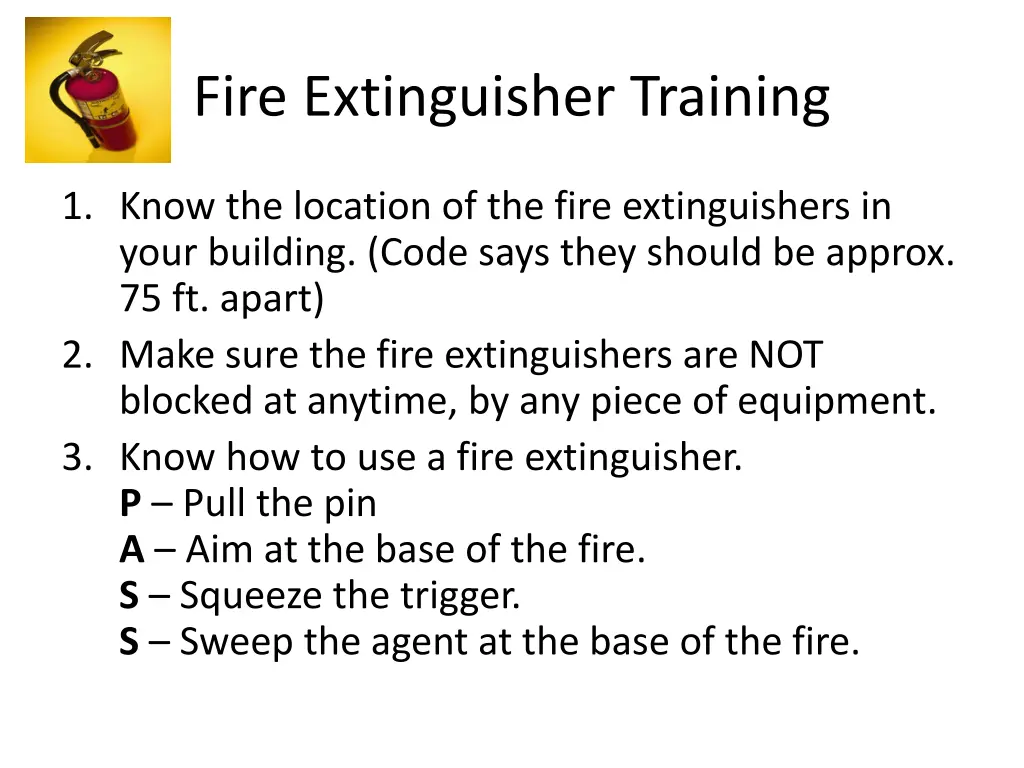 fire extinguisher training