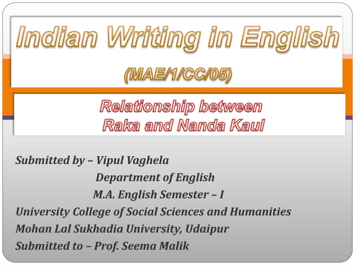 submitted by vipul vaghela department of english