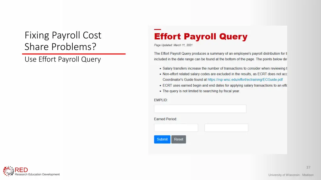 fixing payroll cost share problems use effort