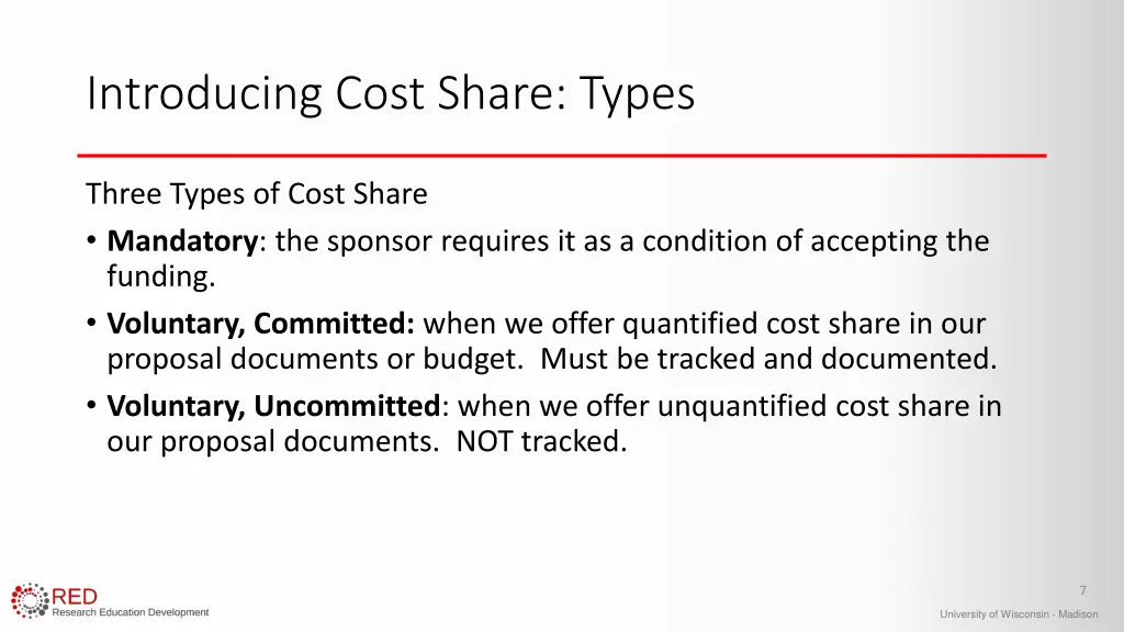 introducing cost share types