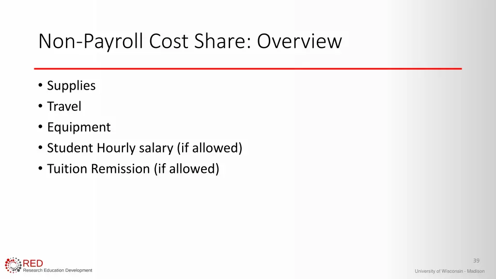 non payroll cost share overview
