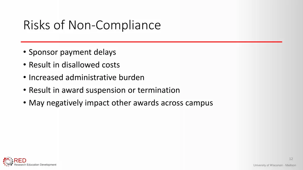 risks of non compliance