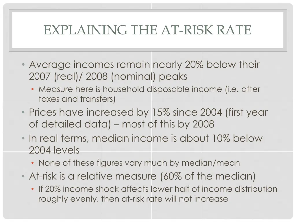 explaining the at risk rate