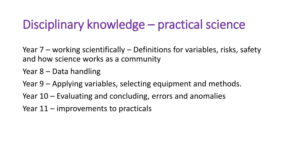 disciplinary knowledge disciplinary knowledge