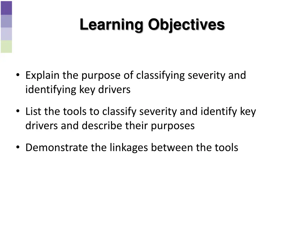 learning objectives
