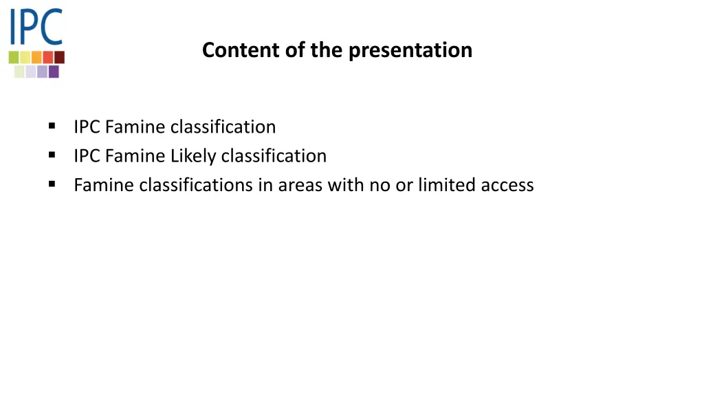 content of the presentation