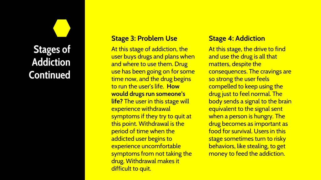 stage 3 problem use at this stage of addiction