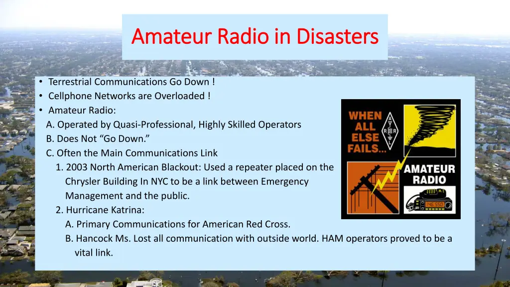 amateur radio in disasters amateur radio