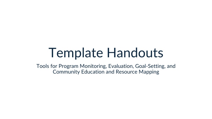 template handouts tools for program monitoring