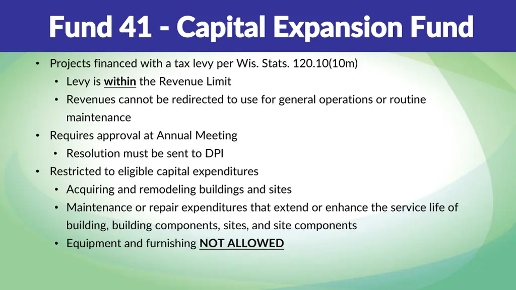 fund 41 fund 41 capital expansion fund capital