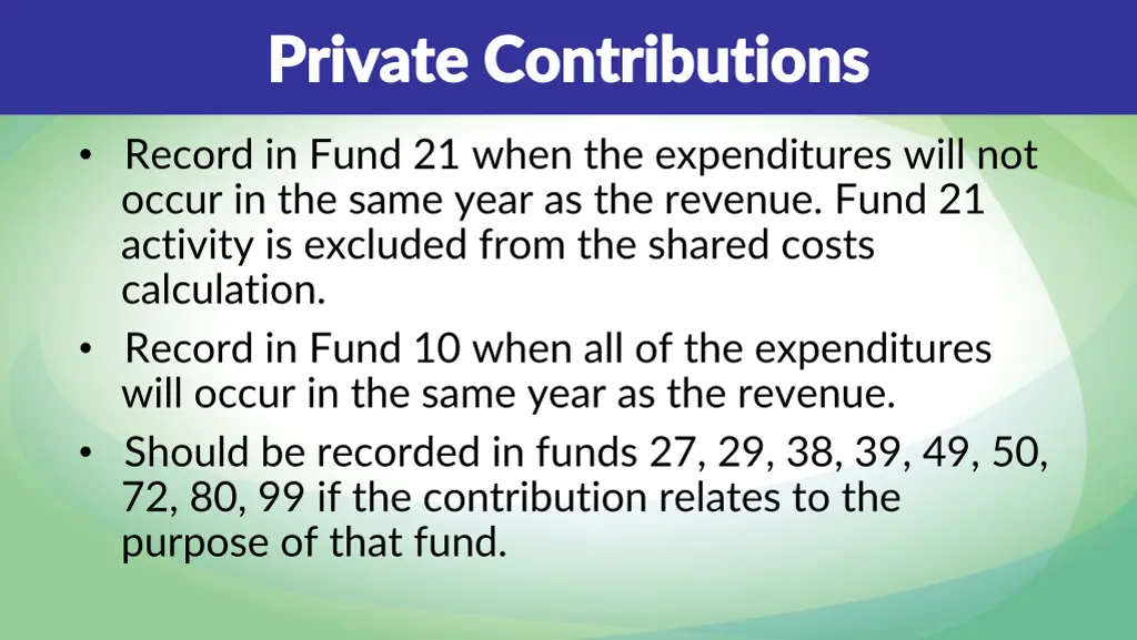private contributions private contributions