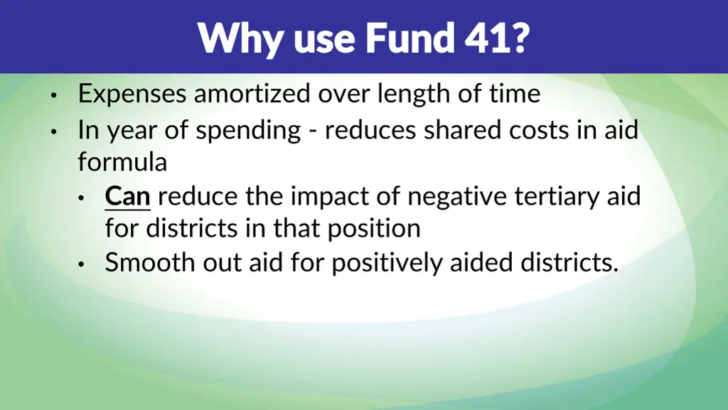 why use fund 41 why use fund 41