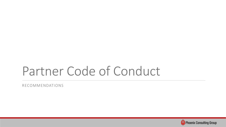 partner code of conduct