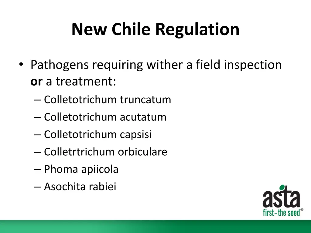 new chile regulation 1