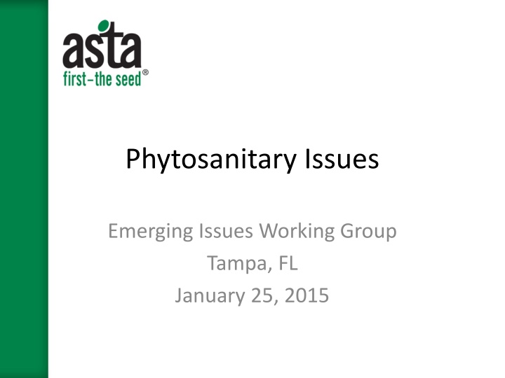 phytosanitary issues