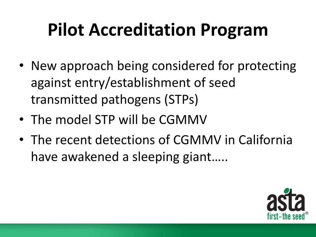 pilot accreditation program