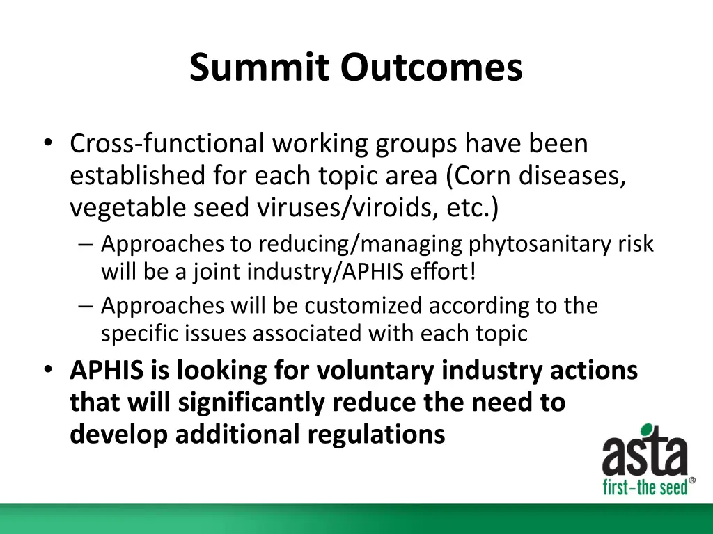 summit outcomes