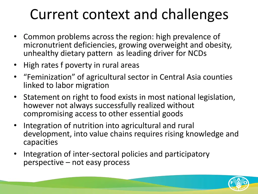 current context and challenges