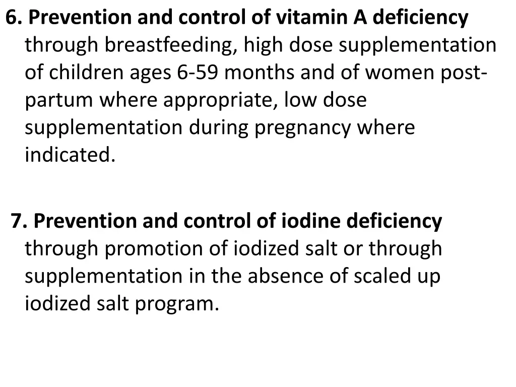 6 prevention and control of vitamin a deficiency