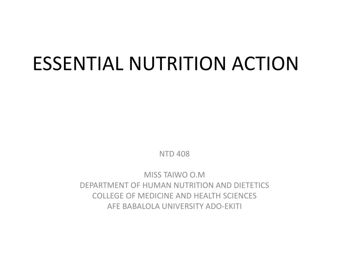 essential nutrition action