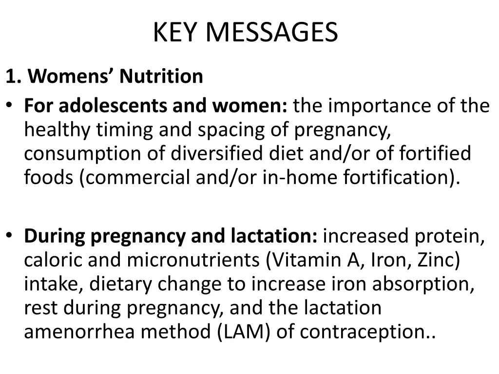 key messages