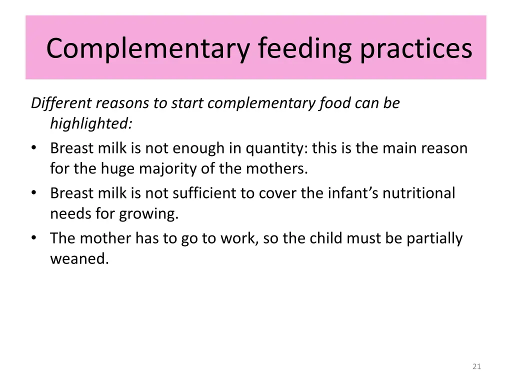 complementary feeding practices